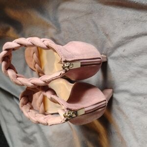 Elegant Pink Braided Women's Heels